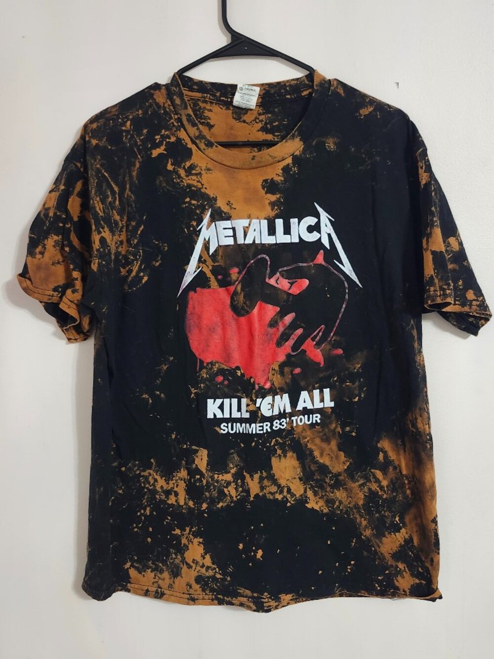 Bleached and Distressed Metallica shirt size 2XL